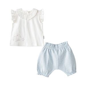 Andywawa Girls  Cuddly Bunny Bear Short Set, Blue